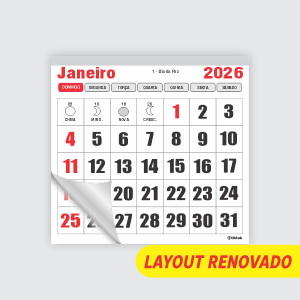 Bloco Micro-Comercial 12 meses Ref.: 3301-F Folhas 12 Meses Alta Alvura 56g 8x7,8cm Vermelho e Preto  Bloco Colado 