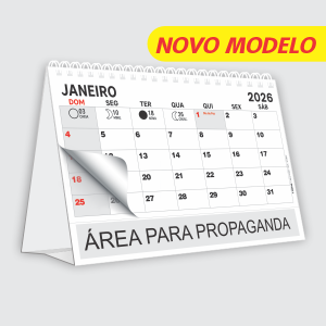 Calendário de Mesa Wire-o Ref.: 5105-F Base Triplex 320g | 7 Folhas Papel Couchê 90g 18x12,5cm (Montado) Branco   