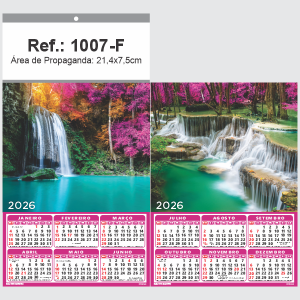 Folhinha de Parede Ref.: 1007-F Base Papel Couchê 115g | Cartela Duplex 250g 21,4x39cm 2 Cromos   