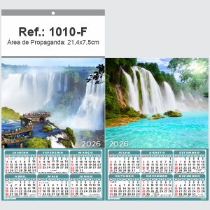 Folhinha de Parede Ref.: 1010-F Base Papel Couchê 115g | Cartela Duplex 250g 21,4x39cm 2 Cromos   