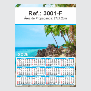 Folhinha de Parede Ref.: 3001-F Base Duplex 250g 27x37 1 Cromo   