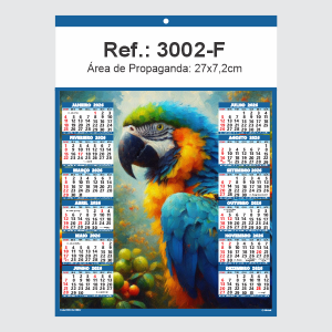 Folhinha de Parede Ref.: 3002-F Base Duplex 250g 27x37 1 Cromo   