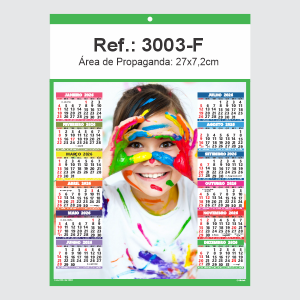 Folhinha de Parede Ref.: 3003-F Base Duplex 250g 27x37 1 Cromo   