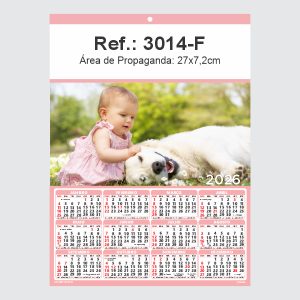Folhinha de Parede Ref.: 3014-F Base Duplex 250g 27x37 1 Cromo   
