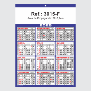 Folhinha de Parede Ref.: 3015-F Base Duplex 250g 27x37 1 Cromo   