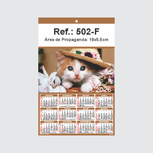 Folhinha de Parede Ref.: 502-F Base Duplex 250g 18x27 1 Cromo   