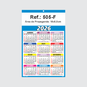 Folhinha de Parede Ref.: 505-F Base Duplex 250g 18x27 1 Cromo   