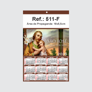Folhinha de Parede Ref.: 511-F Base Duplex 250g 18x27 1 Cromo   