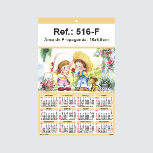 Folhinha de Parede Ref.: 516-F Base Duplex 250g 18x27 1 Cromo   