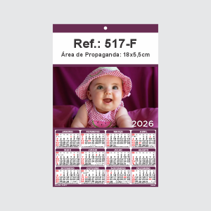 Folhinha de Parede Ref.: 517-F Base Duplex 250g 18x27 1 Cromo   
