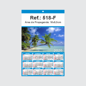Folhinha de Parede Ref.: 518-F Base Duplex 250g 18x27 1 Cromo   