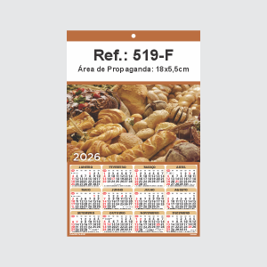 Folhinha de Parede Ref.: 519-F Base Duplex 250g 18x27 1 Cromo   